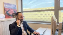 Mert Sonmez callling a happy customer