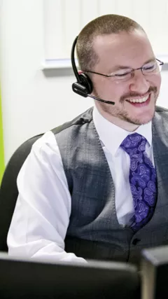 Man providing remote IT Support