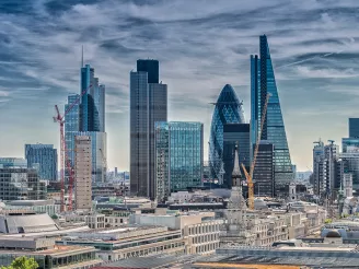 London cityscape with large buildings