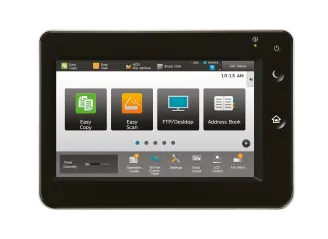Printer display panel for document and print management software
