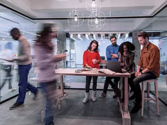 People working