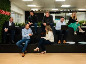 group of people at sharp office