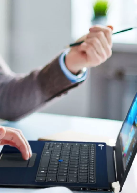 A man using a laptop