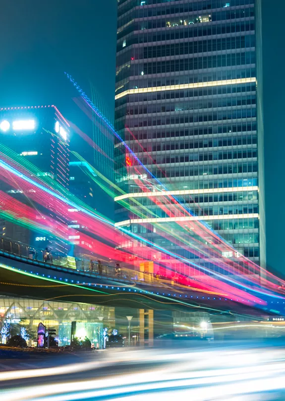 Large office buildings at night