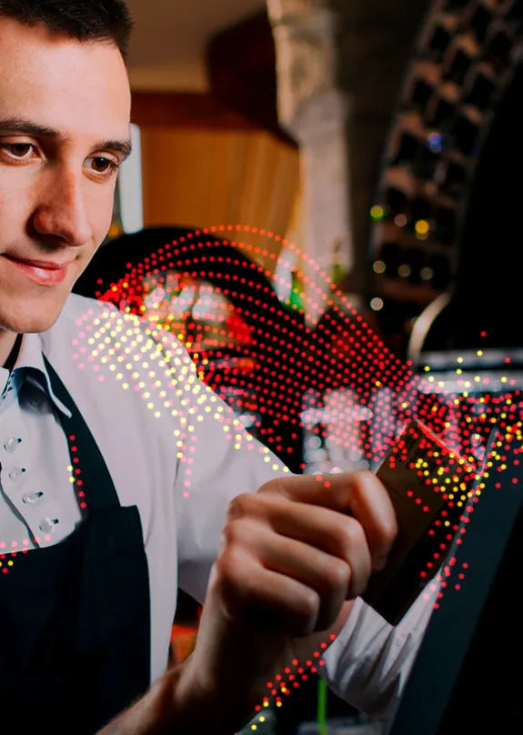 Man using an EPOS system