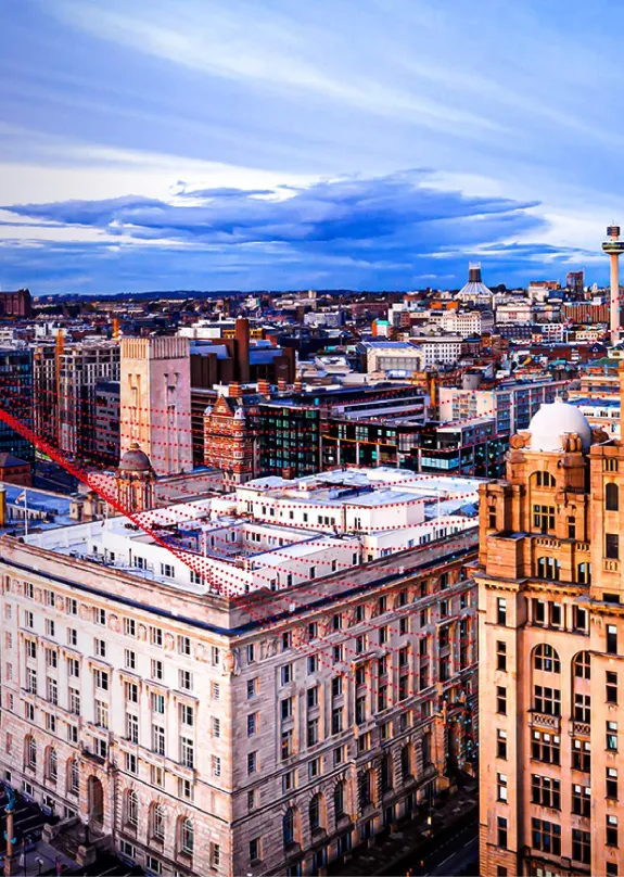 Liverpool skyline in evening
