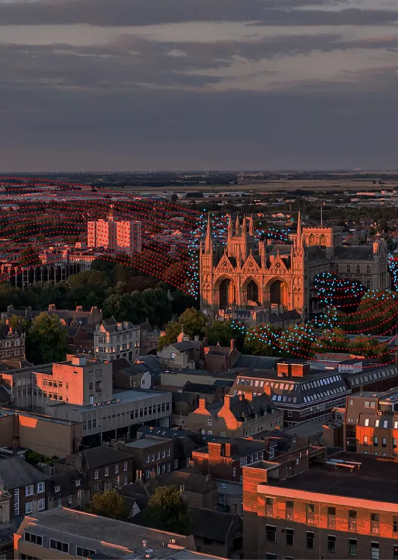 peterborough aerial view sunset