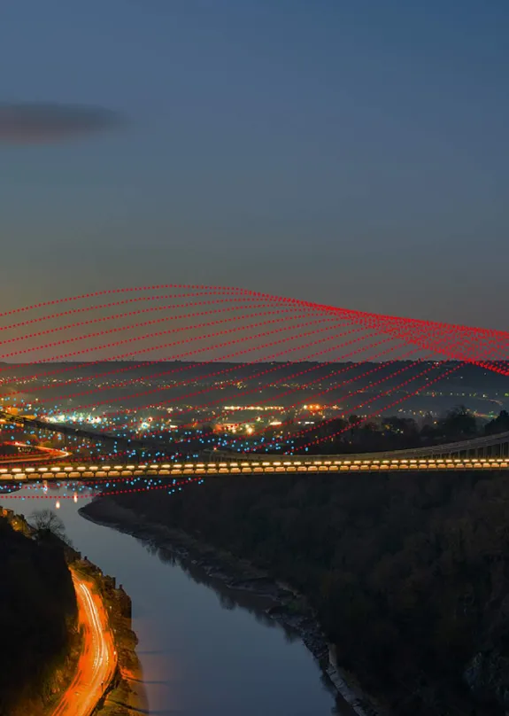 South West bridge at sunset
