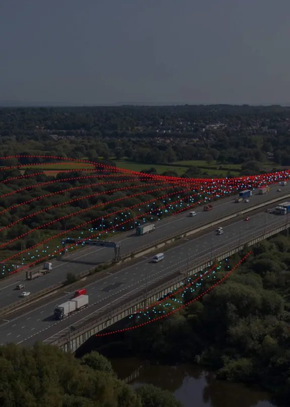 Warrington motorway in evening