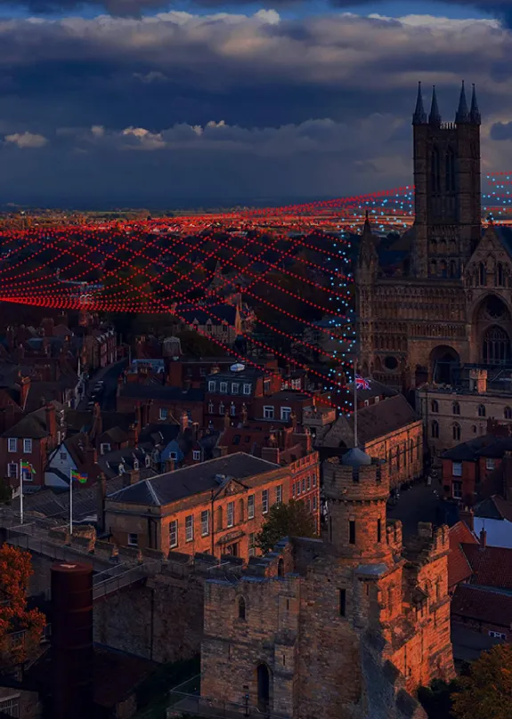 west midlands skyline in evening