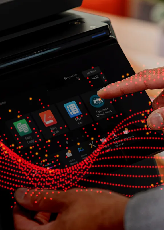 Person using Sharp MFP