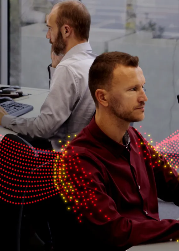 People working in an office on computers