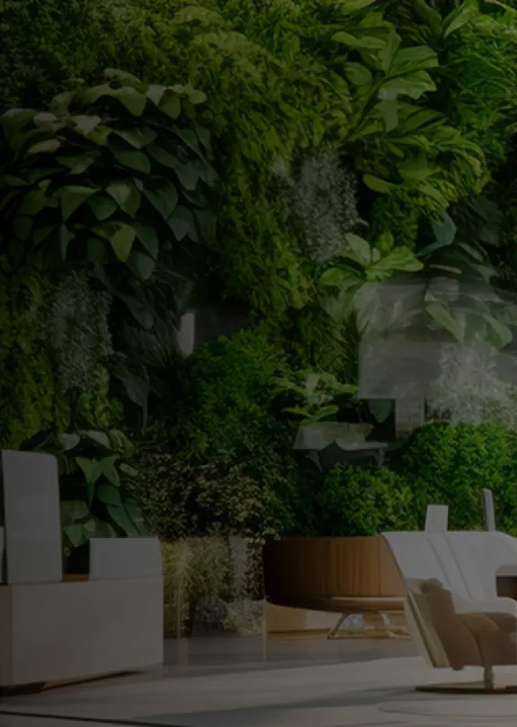 living green wall in workplace