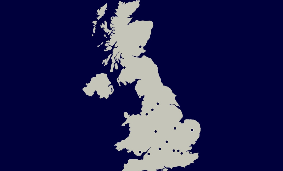 map of Sharp UK offices
