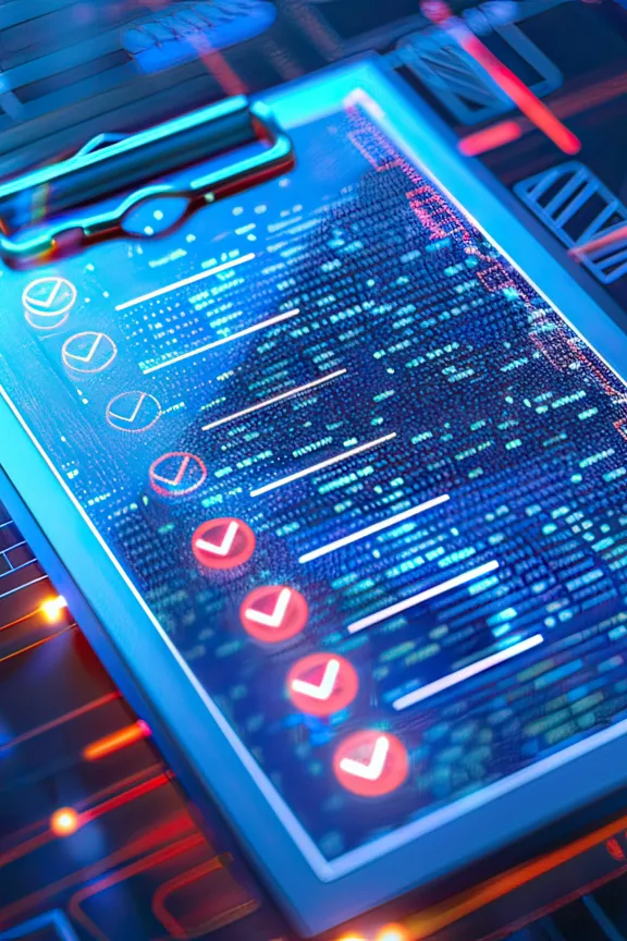 An image of a checklist representing the essential layers of cyber security that every organisation needs, all of which are included in our Cyber Security Package.